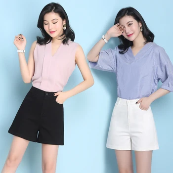 

Big High Waist white Black Wide Leg Female Jean Shorts Women's Denim Shorts Classic Casual Summer Ladies Shorts Jeans for Women