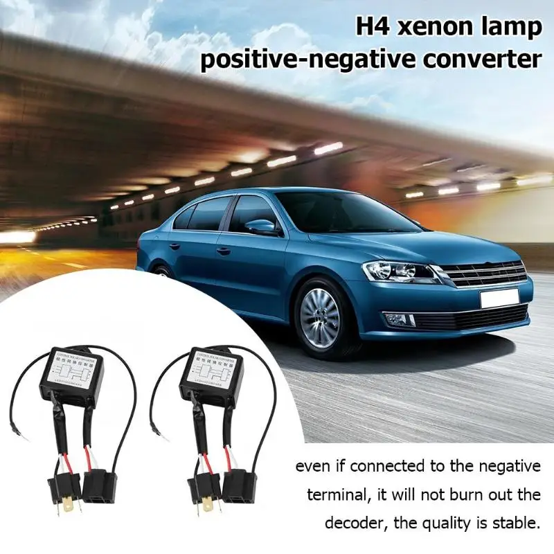 2x светодиодный преобразователь полярности отрицательный переключатель жгута адаптер для H4 ксеноновая лампа универсальный автомобильный преобразователь полярности для H4 светодиодный/HID лампа