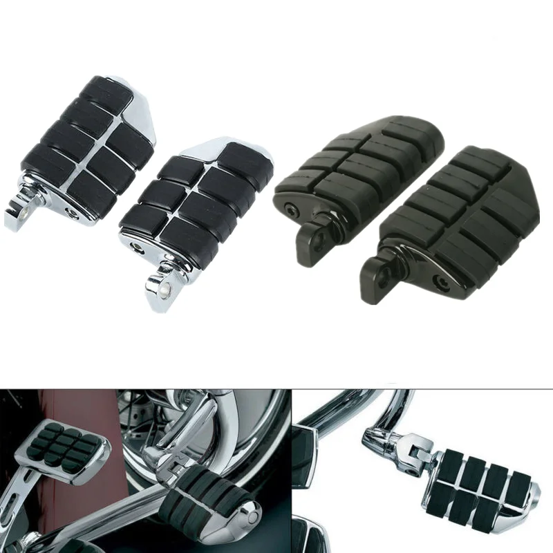 

Motorcycle Anti Vibration Rubber Lion Paw Foot Rest Pegs For Harley Softail Dyna Black/Chrome
