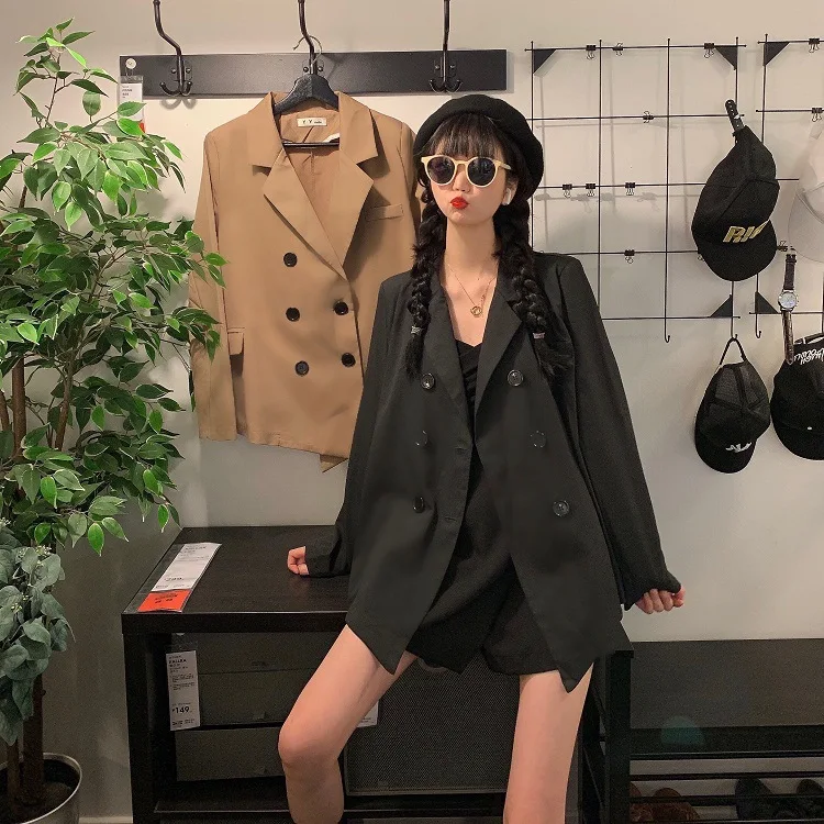 

2806 # Photo Shoot Net Price Korean-style Double Breasted Bandage Cloth Elegant Slimming Long Sleeve Suit Jacket