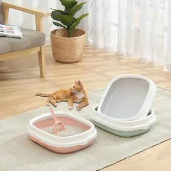 

Plastic Pet Toilet Bedpan Anti Splash Cats Litter Box Cat Dog Tray With Scoop Kitten Dog Clean Toilette Home Sand Box Supplies