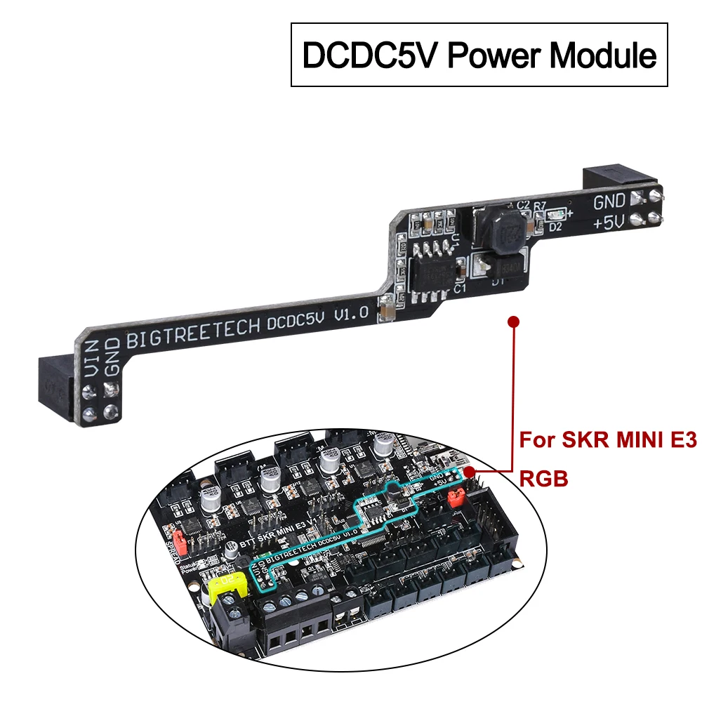 BIGTREETECH DCDC5V V1.0 модуль питания 5 В для SKR mini E3 V1.2 32 бит плата управления RGB светильник добавить лампы бусины для 3d принтера запчасти