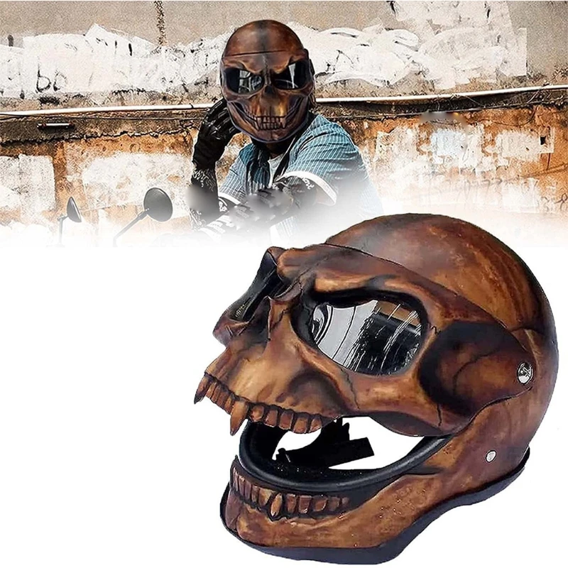 Skull Skeleton Visor for Motorcycle Helmet Cool Skull Mask Skelet Halloween Cosplay Props Helmet Decoration