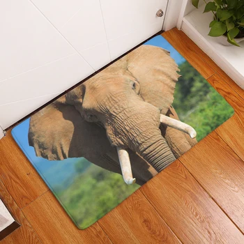 

Animal Print Decorative Indoor Floor Mat Elephant Pattern Anti Slip Bathroom Carpet Home Decor Hallway Entrance Rug Kitchen Mat