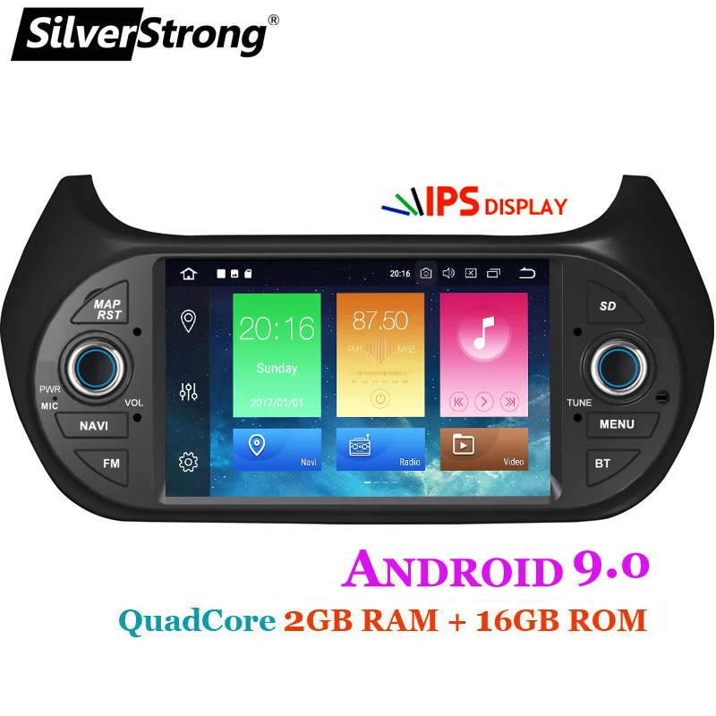 SilverStrong Автомобильный мультимедийный плеер gps Android9.0 Автомагнитола 1Din DVD 4G для FIAT/Fiorino/Qubo/Citroen/Nemo/peugeot/Bipper 2G16G