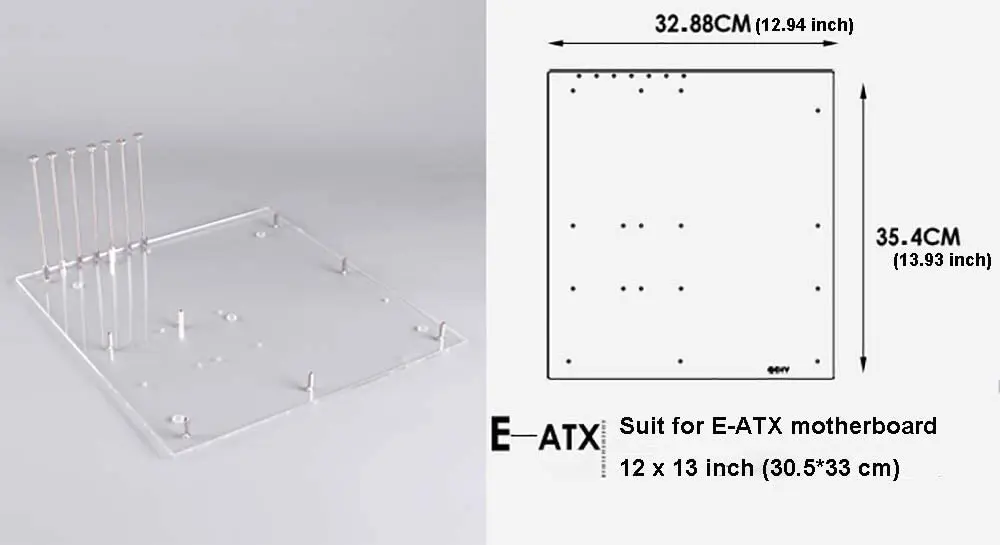acrílico overlock computador caso diy mod base suporte