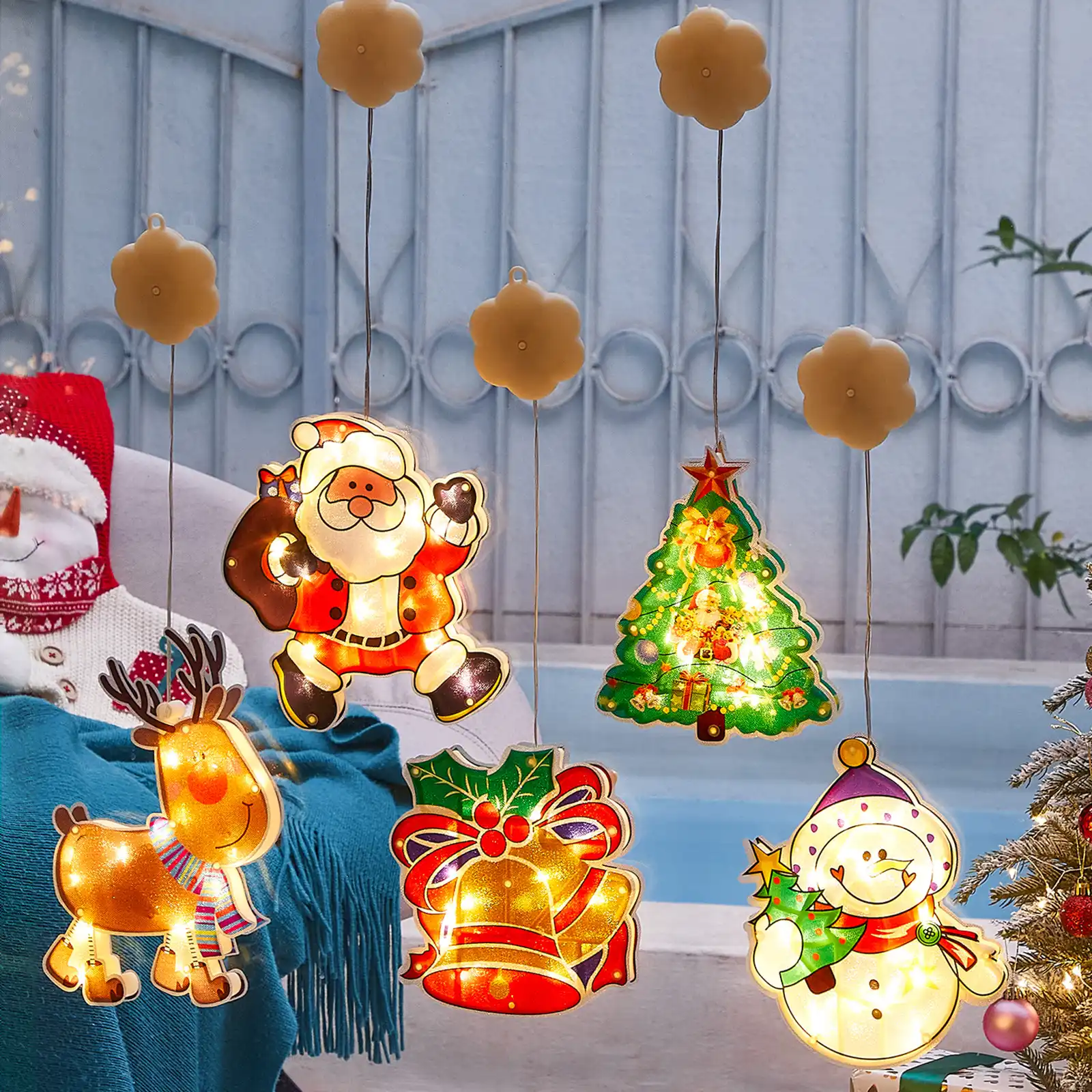 サンタクロースled吸引カップ窓ライトクリスマス装飾雰囲気シーン装飾お祝い装飾ライト ペンダント ドロップ装飾品 Aliexpress