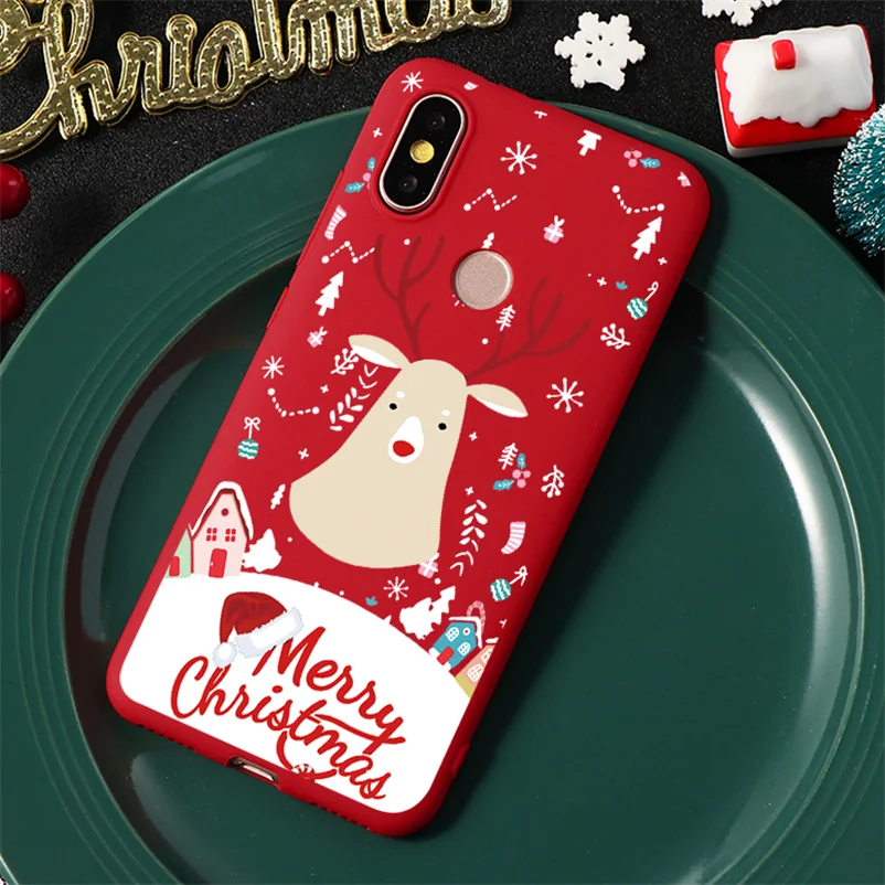 Красный матовый Рождество чехол для Xiaomi mi 8 Lite 9 SE 9T A3 A1 5X A2 CC9 CC9e F1 для Red mi 7 6A 7A S2 K20 Примечание 5 5A 6 7 8 Pro крышка
