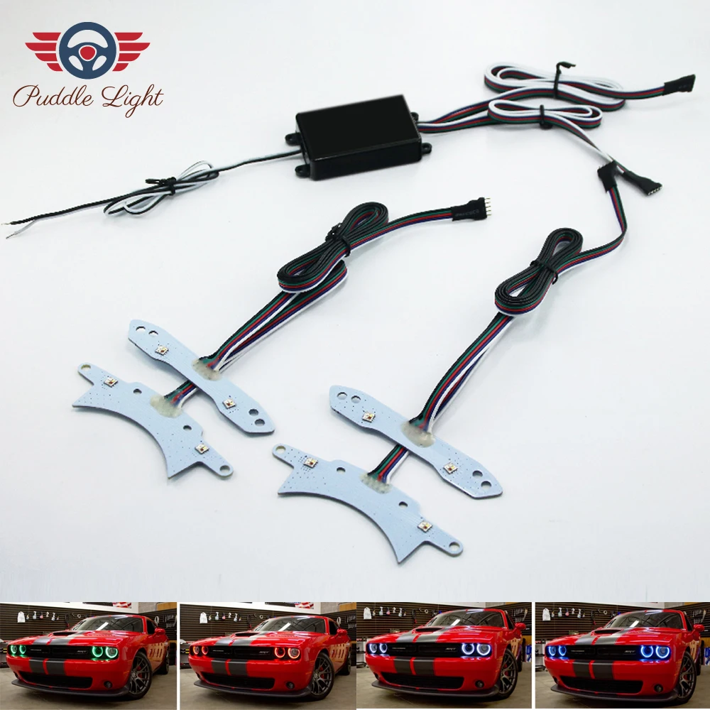  Challenger Color SHIFT RGB+W DRL Replacements - Car LED Board DRL Replacement Lights For Dodge Chal - 4000377178271