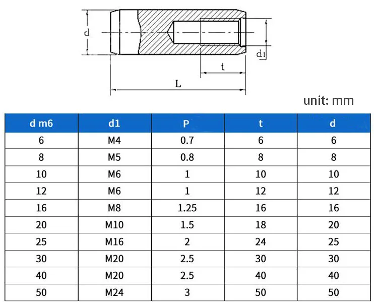 Dowel Pins with Internal Threads Stainless Steel 304 WKOOA