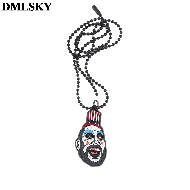 DMLSKY House of 1000 трупов Подвеска из металлического сплава брелок для ключей подарок для мужчин сумка ужас Мода брелок ювелирные изделия M3965 - Цвет: necklace