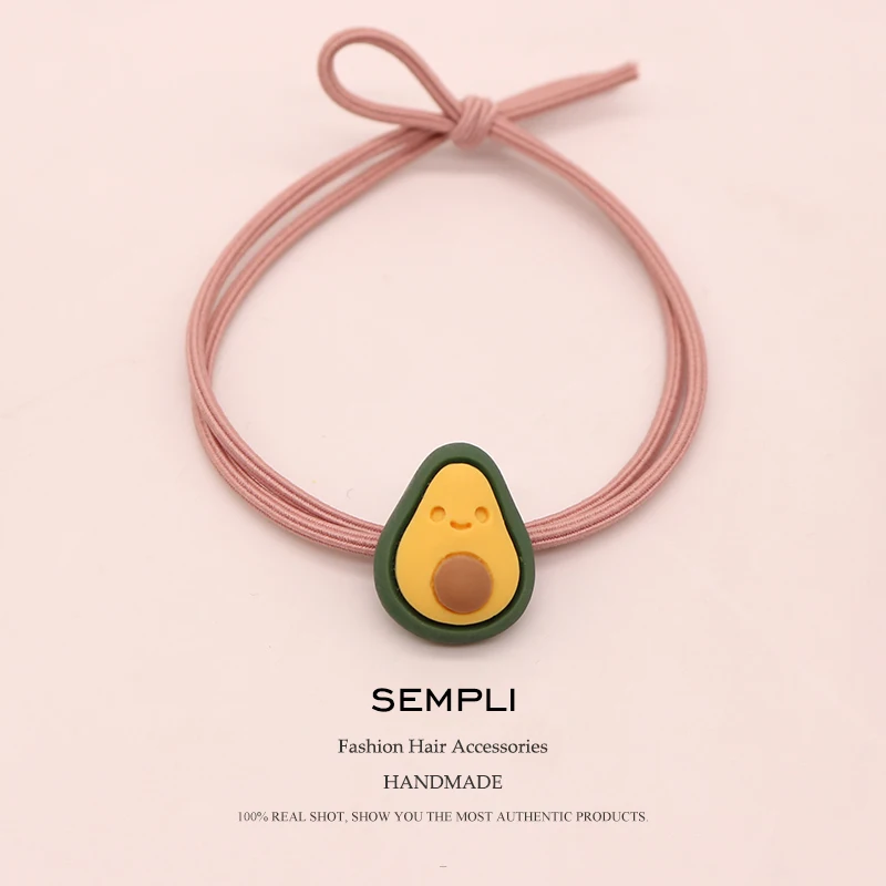 

Sempli Cheap Avocado Headwear For Women's Girls Handmade Cute Elastic Hair Bands hairband girls arcos cabelo menina Accessories