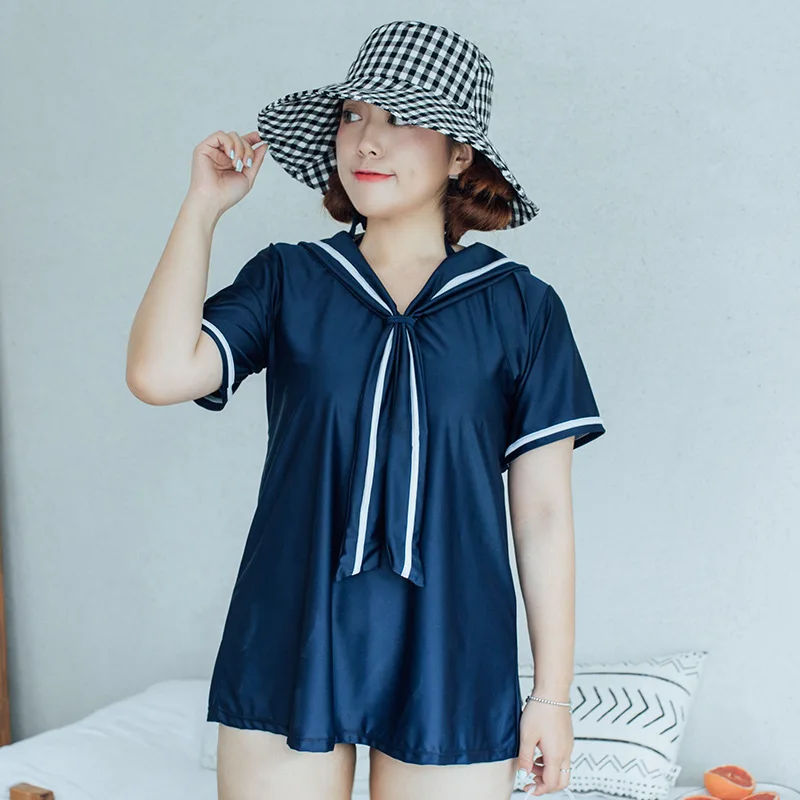 

Large Size Swimsuit Plus-sized Womenswear Size 200 Slimming Belly Covering Loose-Fit Conservative Bikini Boxers And Bubble Hot S