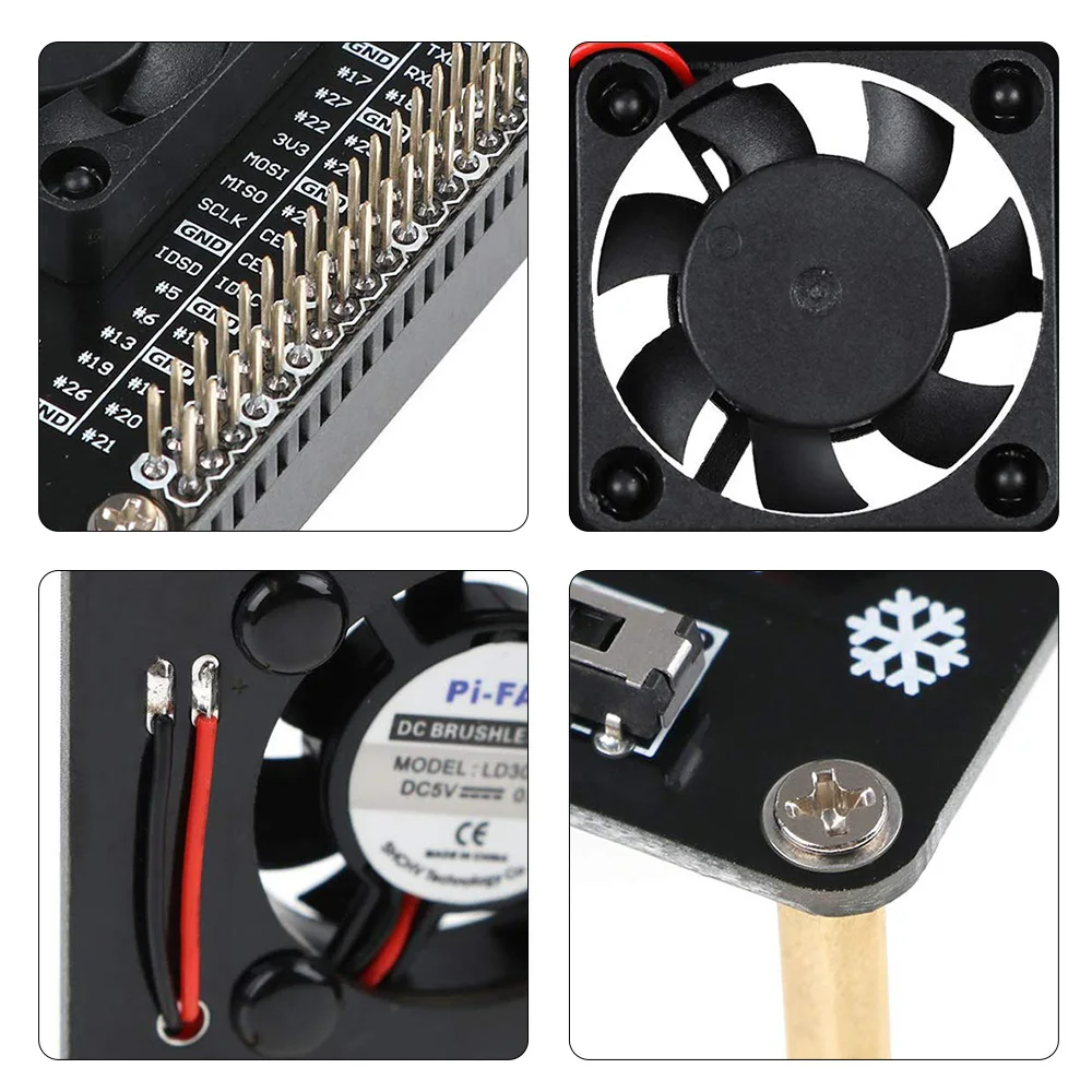 Raspberry Pi GPIO Вентилятор охлаждения плата расширения с светодиодный, совместимый для Raspberry Pi 4B/3B+/3B