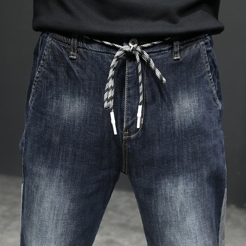 KSTUN Mens Jeans 2020 Spring Light Blue Denim Pants Joggers Stretch Baggy Washed Side Patchwork