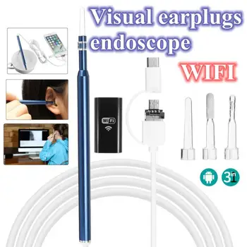 

WiFi Ear Cleaning Earpick Endoscope 5.5mm 720P Wireless Earwax Clean Tool Camera Visual Ear Spoon Tools Otoscope for IOS Android