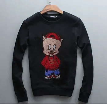 

Mens hoodies Sweatshirt Hot drill Hoodie Casual Diamonds Streetwear Tracksuit Tops plus size M-4XL