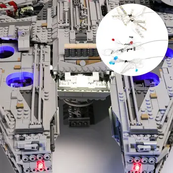 

DIY Luminous Assembled Building Blocks LED Light Kit Toys blocks Supplies Brand New 75192 For LEGO Building Ship Space D2G2
