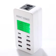 8USB+ QC3.0+ USB-C/type-C умная зарядная станция с цифровым дисплеем AC100-240V для vivo/samsung/huawei/OPPO/xiaomi/onePlus