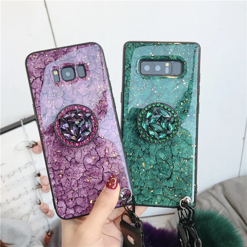 

Luxury Diamond Holder Case For Samsung Galaxy A50 A70 A30 M30 Note 10 Pro 9 Bling Crack Marble Cover S10 Lite S9 Plus S8 S7 Edge