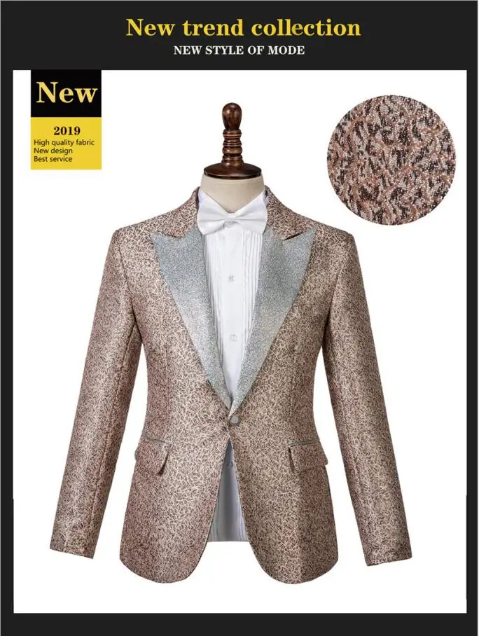 Thorndike costum сделано Роскошная только куртка hombre bordado мужской свадебный костюм леопардовый блейзер с рисунком блестящие лацканы мужской Wondeful костюм
