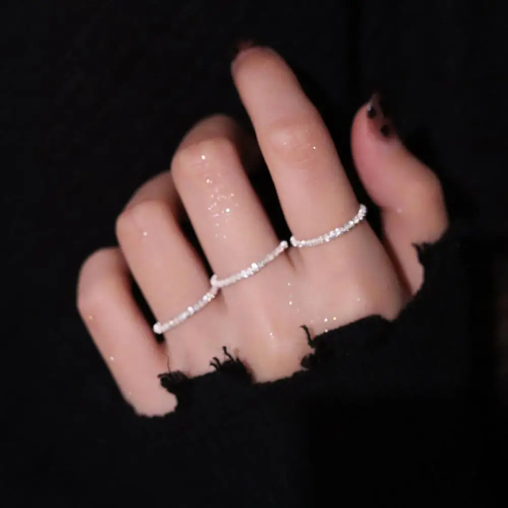 Sparkling Ring Simple Style Versatile Decorative Index Finger Ring Women Fashion Jewelry