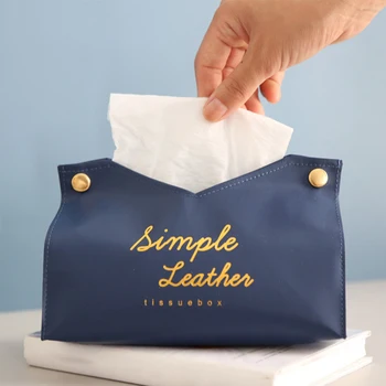

Useful Container Towel Napkin Tissue Holder Ins Nordic Leather Tissue Box Paper Dispenser Tissue Holder Case Office Home Decor