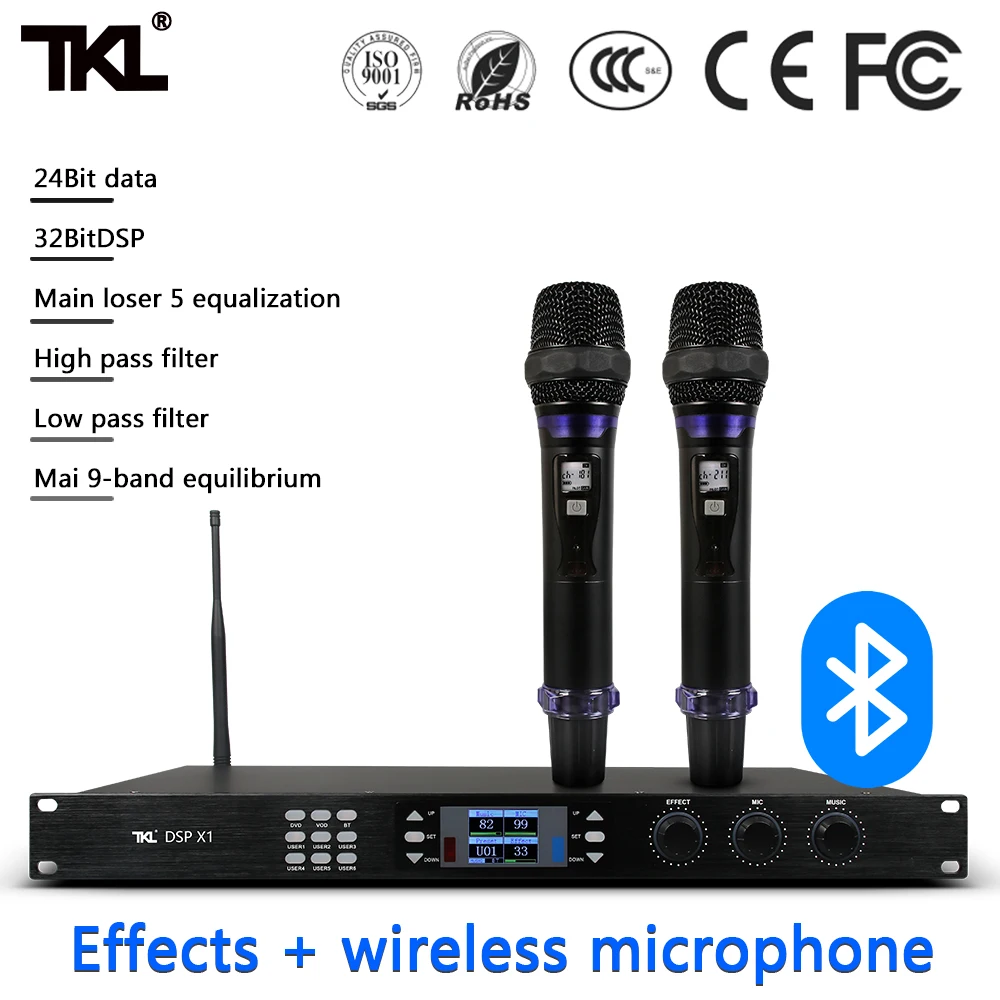 

TKL X1 Processor digital signal processor with wireless microphone professional audio Effect processor for