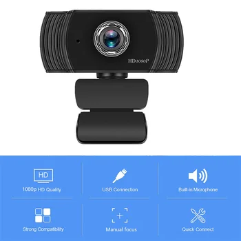 

ALLOYSEED A15 2MP 1080P HD Auto Focus USB Webcam for Computer PC Portable Live Streaming Video Online Microphone Web Camera