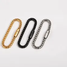 3 цвета, нержавеющая сталь, мужской браслет, ретро стиль, ювелирное изделие, звено цепи, дружба, мужские браслеты и браслеты
