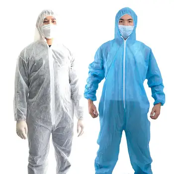 

Disposable Non Woven Dust Proof Hood Jumpsuit Protection Coverall Isolation Suit Medical-protective clothing against viruses