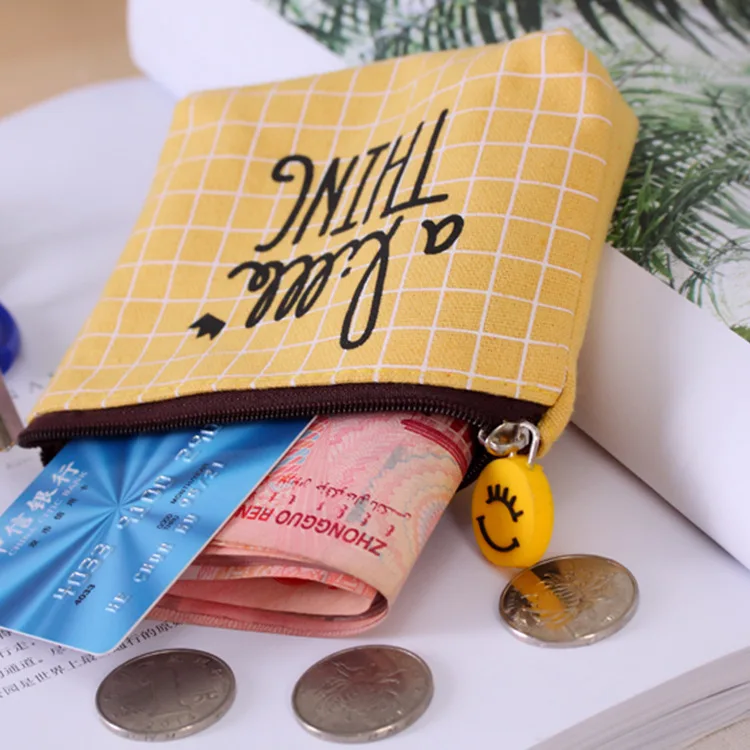 

Lang Jie College Style Cute Wallet Fabric Key And COIN Case Customizable Logo Character Mini Purse