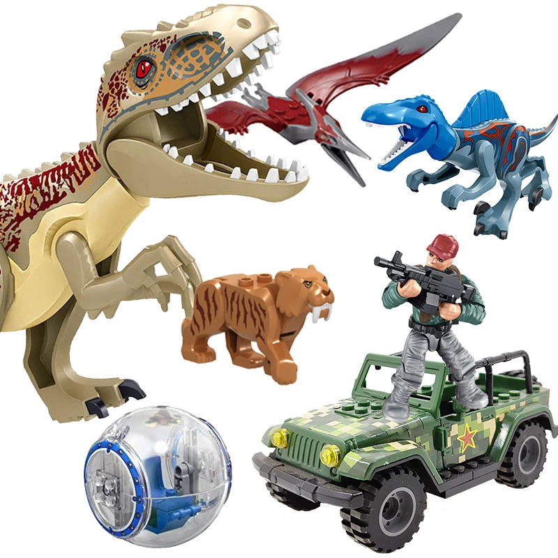 ジュラ紀恐竜セットビルディングブロックフィギュアティラノサウルスvelociraptor Triceratop T Rex恐竜世界公園レンガのおもちゃ少年 Block Toys Building Blocks Toycompatible With Lego Aliexpress