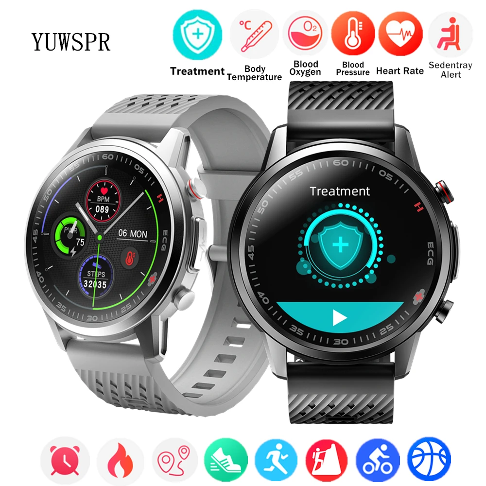 Smartwatches 650nm Laser Treatment Real ECG PPG Blood Pressure Heart Rate Healthy Tracking Work with Xiaomi Android iPhone F800