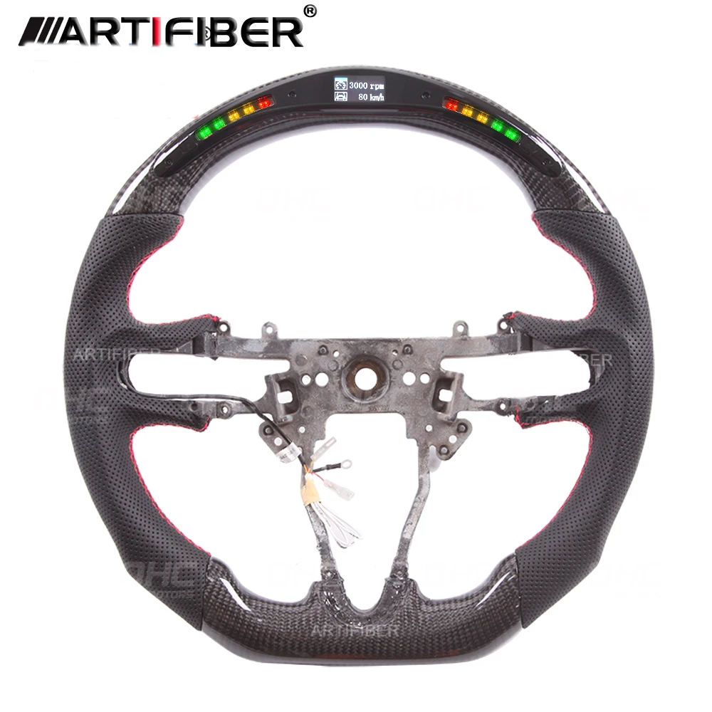 100 Real Carbon Fiber LED Steering Wheel for Honda City,Civic,Fit/Jazz