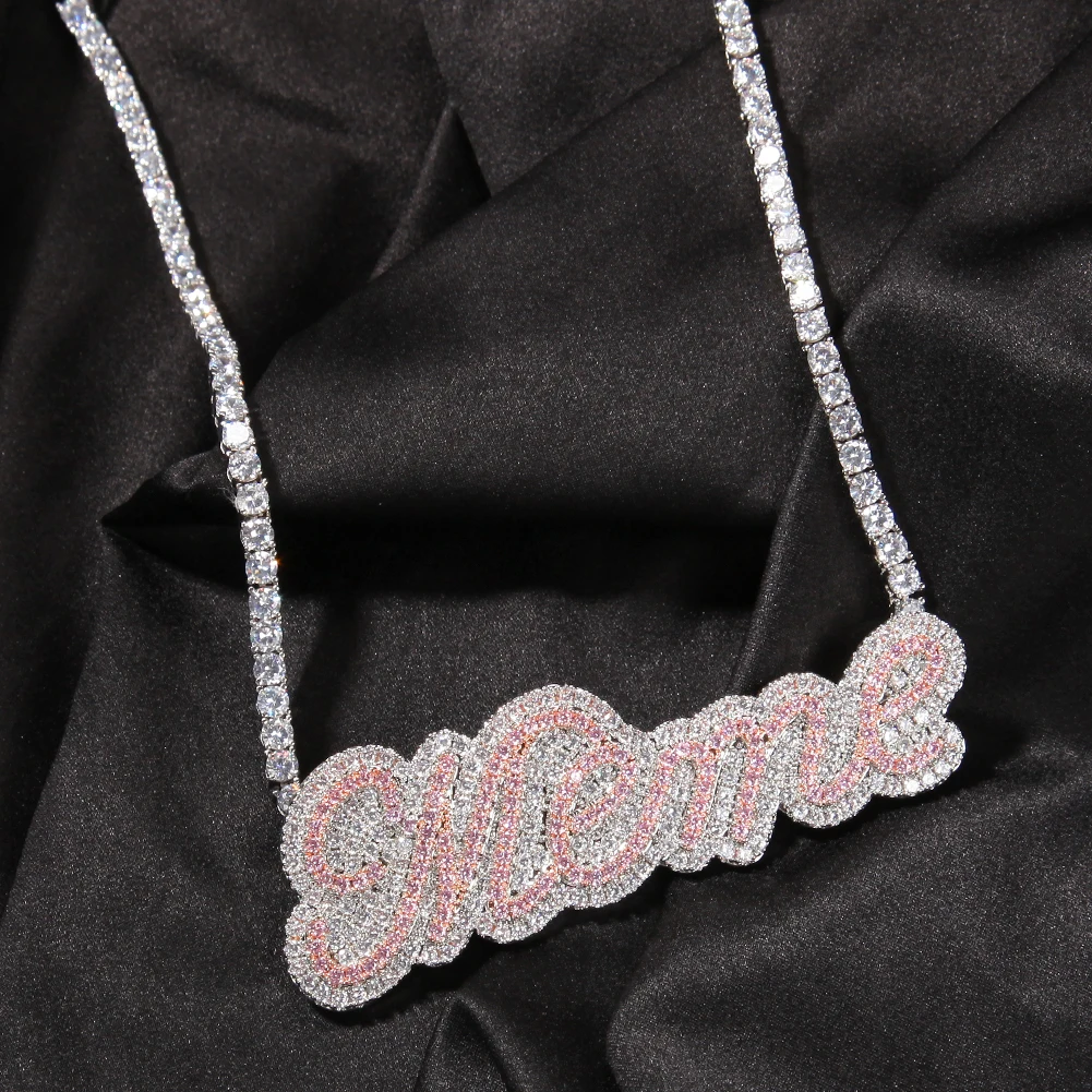 TBTK Personalized Name Necklace Big Size Bubble Edwardian