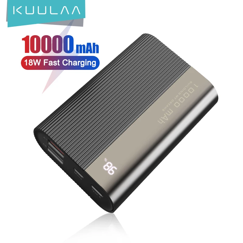 KUULAA дополнительное внешнее портативное зарядное устройство 10000 мАч мобильный