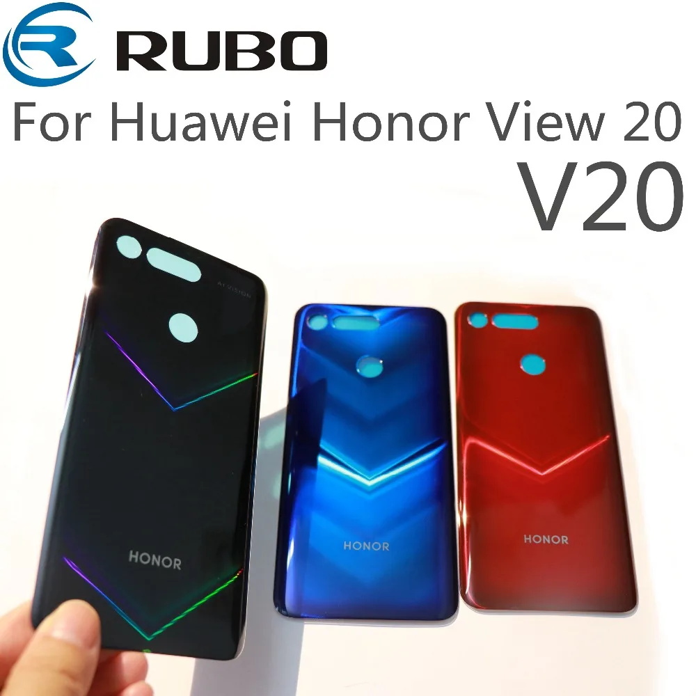 Для huawei Honor View 20 Задняя крышка батареи Задняя стеклянная панель дверной Корпус чехол с клейкой наклейкой для Honor V20 задняя крышка