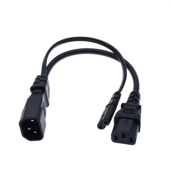 

Y Type Splitter Power Cord ,IEC320 C14 Plug 3-Prong Male Power Cable Cord AC Power Adapter to C7 +C13 Female