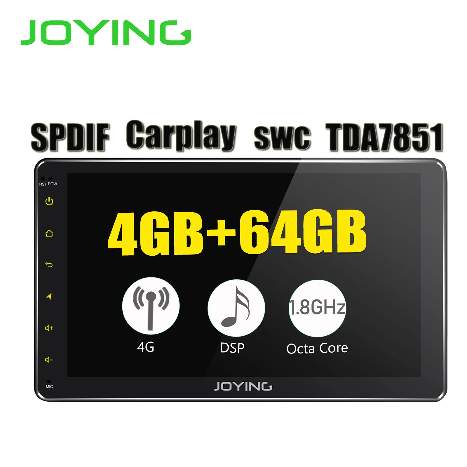 

9"Android 8.1 Car Radio Stereo Double 2 Din 4GB+64GB Universal Head Unit Built-In 4G Modem DSP Carplay Zlink Multimedia Player
