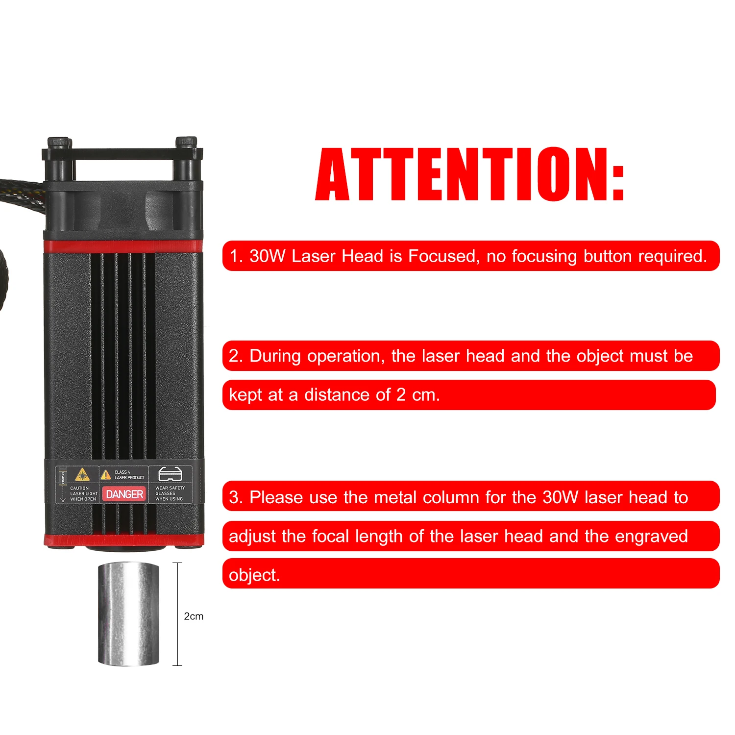 5500mW/10W/20W/30W/40W Laser Module Laser Head 450nm Lase For Cutting Machine CNC DIY Wood Marking Cutting Tool