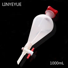 1000 мл грушевидная пластиковая разделительная Воронка с PTFE пробка PP отделяющая Воронка лабораторные принадлежности
