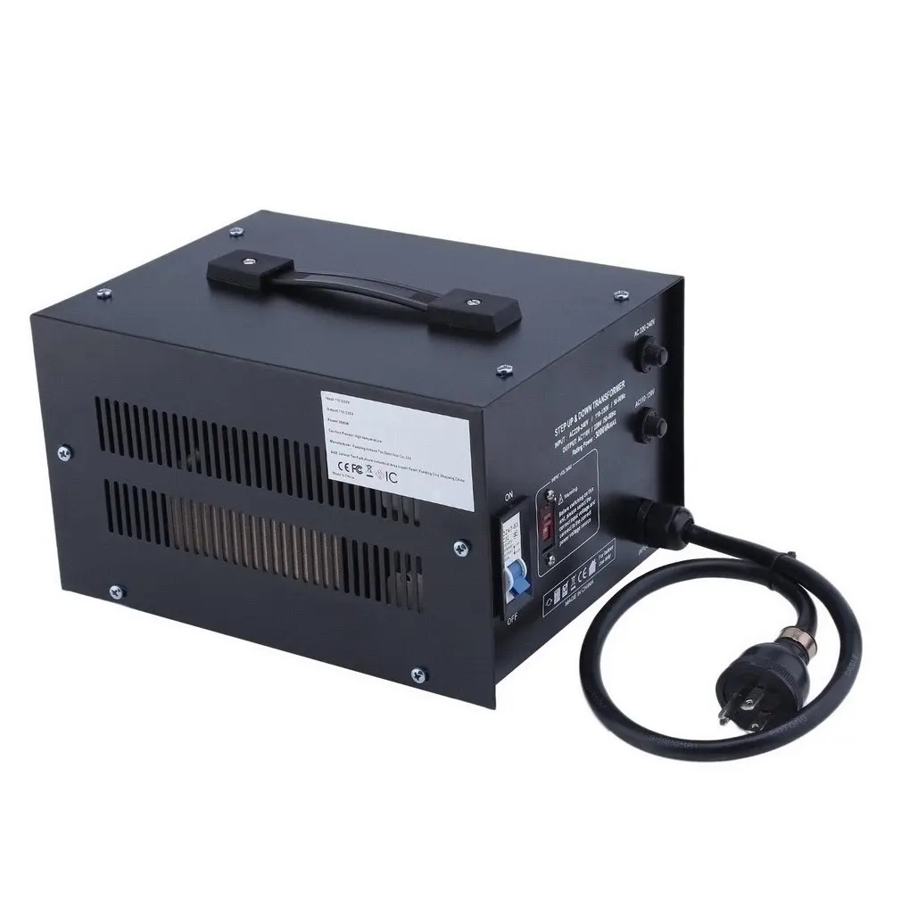

Professional 3000 W Voltage Converter Transformer Heavy Duty Step Up And Down 110-220V Black US Plug ST-3000