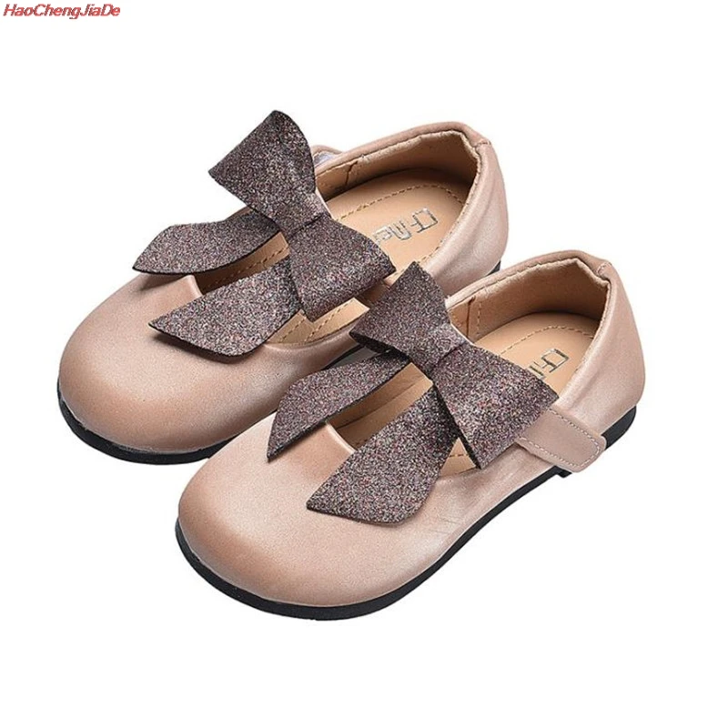 

Children Leather Shoes Infant Little Kids Baby Girls Big Bow Sequin Single Princess Shoes Party School Shoes