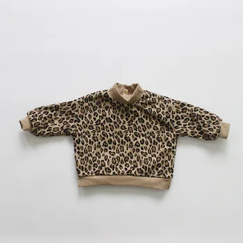 

2020 Children s Winter Leopard Print Round Neck Sweater Boys and Girls Long Sleeve Sweater