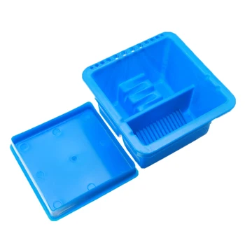 

Multifunction Brush Washing Bucket Blue Plastic Brush Washer Box With 12 Holes Brush Pen Holder Easy Cleaning Tools Art Supplies