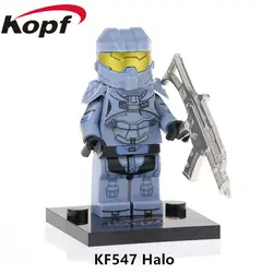 KF547 строительные блоки Halo Spartan Solider Warrior с настоящим металлическим оружием фигурки кирпичи куклы Рождество для детей подарочная игрушка