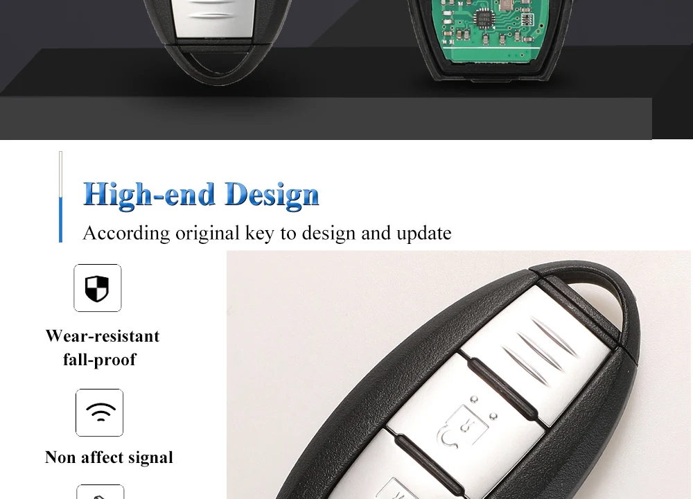 Keyforkess S180144102 2BTN 433.92MHz 4A pcf7953M chiave a distanza per auto per NISSAN x-trail Qashqai Pulsar 2014-2017 Smart Keyless Entry 10 Keyforkess S180144102 2BTN 433.92MHz 4A pcf7953M chiave a distanza per auto per NISSAN x-trail Qashqai Pulsar 2014-2017 Smart Keyless Entry - H38abfbe02eaf4c408f54db69e93c7c76B