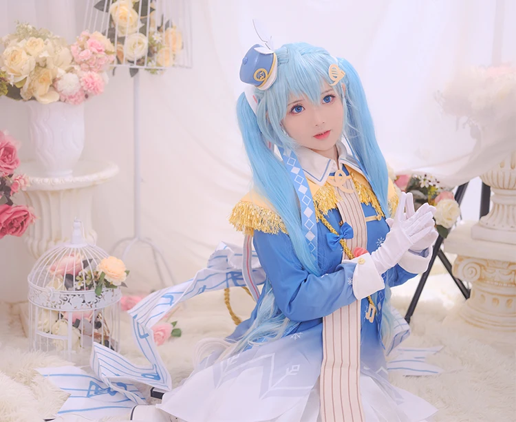 Косплей «Love Vocaloid Snow Miku»; коллекция года; Хацунэ Мику; маскарадный костюм; модельные туфли; костюмы на Хэллоуин