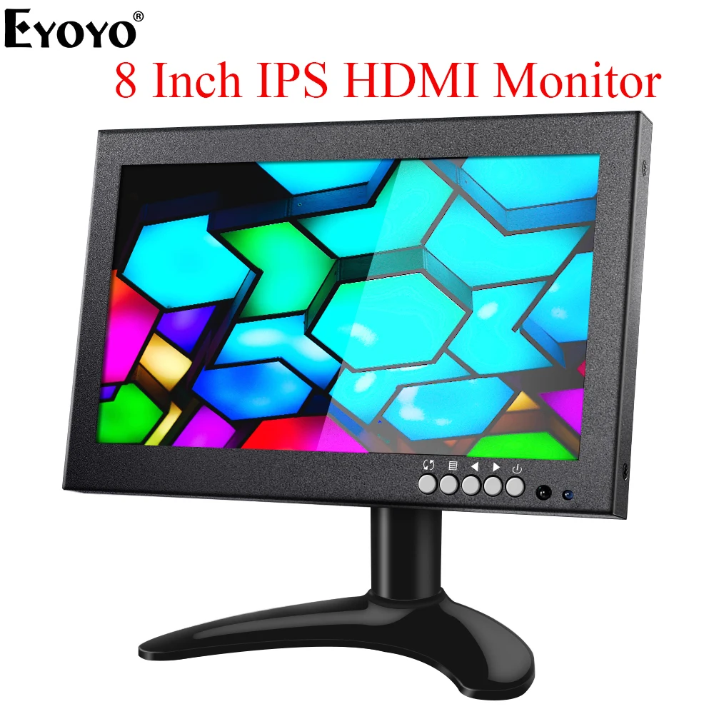 Eyoyo EM08G 8 дюймов HDMI маленький монитор 1280X720 ips дисплей компьютер ПК ЖК-экран с VGA AV BNC для ПК ТВ система видеонаблюдения камера безопасности